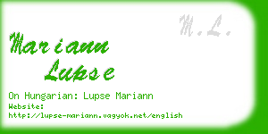 mariann lupse business card